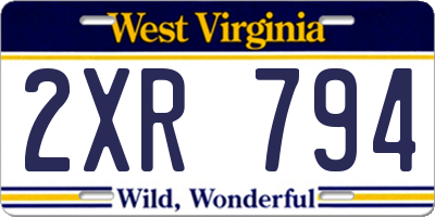 WV license plate 2XR794