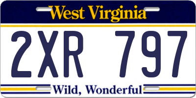WV license plate 2XR797