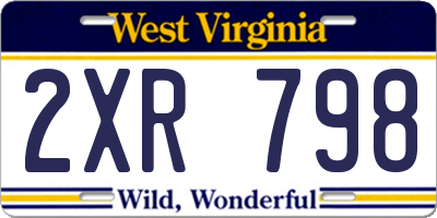 WV license plate 2XR798