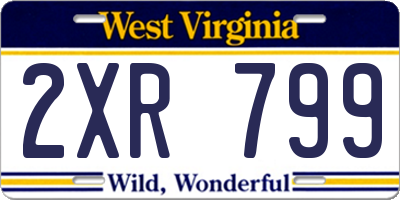 WV license plate 2XR799