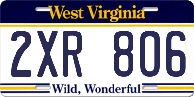 WV license plate 2XR806