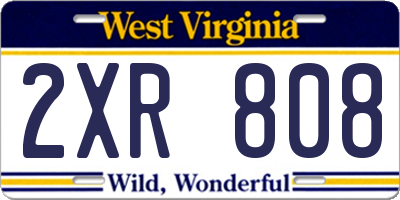 WV license plate 2XR808