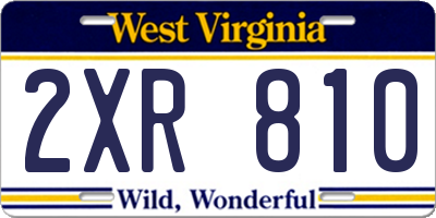 WV license plate 2XR810