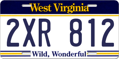 WV license plate 2XR812
