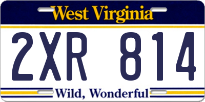 WV license plate 2XR814