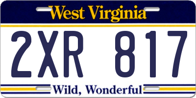 WV license plate 2XR817