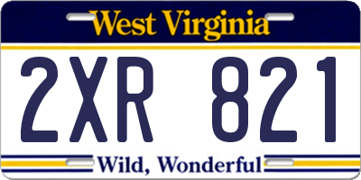 WV license plate 2XR821