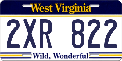 WV license plate 2XR822