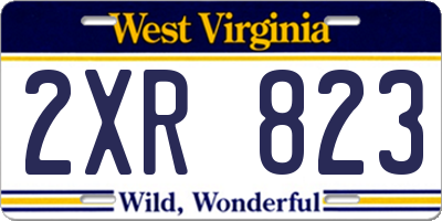 WV license plate 2XR823