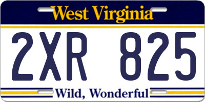 WV license plate 2XR825
