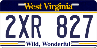 WV license plate 2XR827