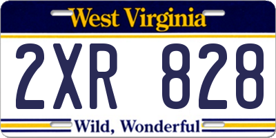 WV license plate 2XR828