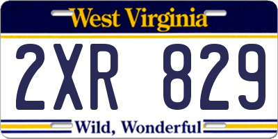 WV license plate 2XR829