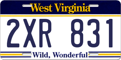 WV license plate 2XR831