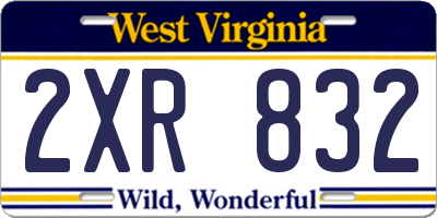 WV license plate 2XR832