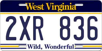 WV license plate 2XR836