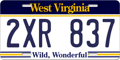 WV license plate 2XR837