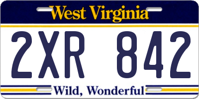 WV license plate 2XR842