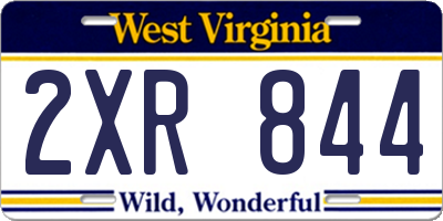 WV license plate 2XR844