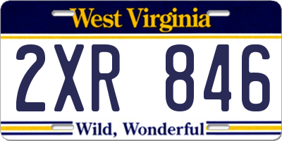 WV license plate 2XR846