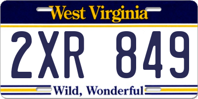 WV license plate 2XR849