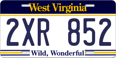 WV license plate 2XR852