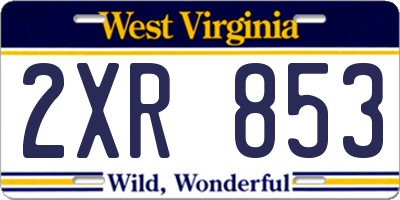 WV license plate 2XR853