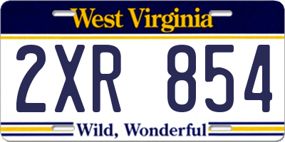 WV license plate 2XR854