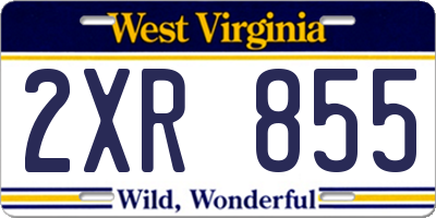 WV license plate 2XR855
