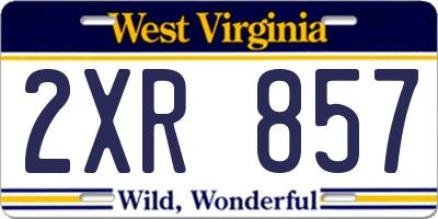WV license plate 2XR857