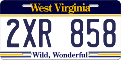 WV license plate 2XR858