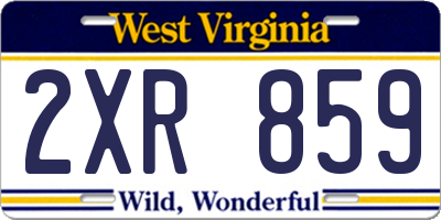 WV license plate 2XR859