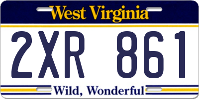 WV license plate 2XR861