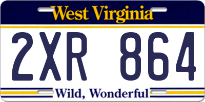 WV license plate 2XR864
