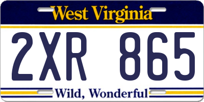 WV license plate 2XR865