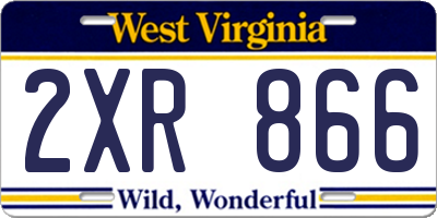 WV license plate 2XR866