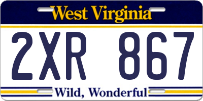 WV license plate 2XR867