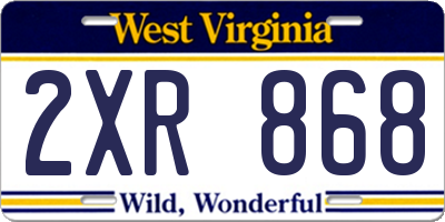 WV license plate 2XR868