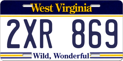 WV license plate 2XR869