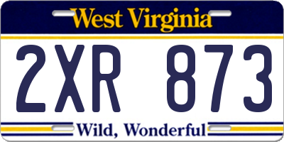 WV license plate 2XR873