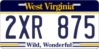 WV license plate 2XR875