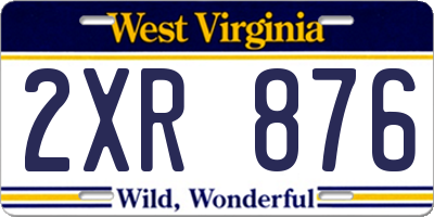 WV license plate 2XR876