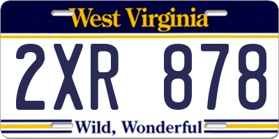 WV license plate 2XR878