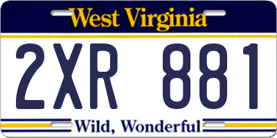 WV license plate 2XR881