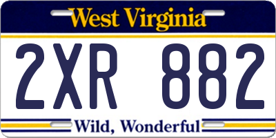 WV license plate 2XR882
