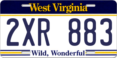WV license plate 2XR883