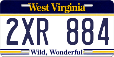 WV license plate 2XR884