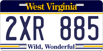 WV license plate 2XR885