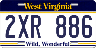 WV license plate 2XR886