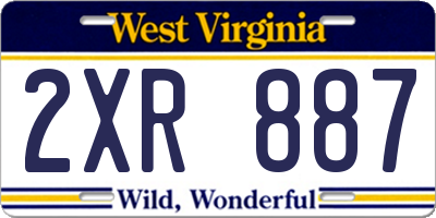 WV license plate 2XR887